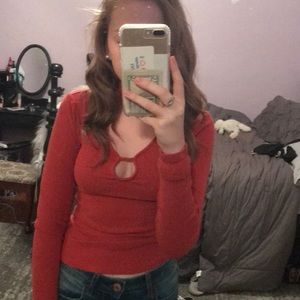 Orange long sleeve shirt